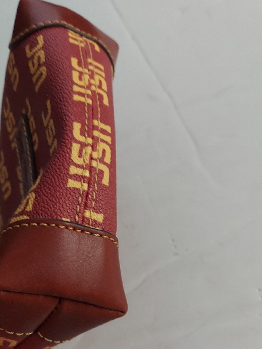 Dooney & Bourke Maroon and Gold USC Logo Zip Pouch - Picture 6 of 8